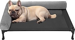 Veehoo L-shaped Bolster Dog Bed, Black, Medium