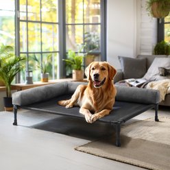 Veehoo L-shaped Bolster Dog Bed, Black, Large slide 2 of 6