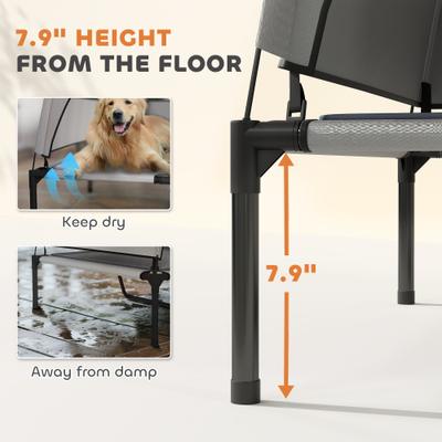 Show full view: PawHut Elevated Raised Dog Bed with Removable Canopy, 42 x 30 x 37-in, Gray slide 6 of 9