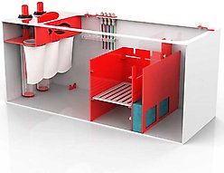 Pro Clear Aquatic Systems Redflex 4 In 1 Sump 400, Red & White, 45 x 14.5 x 16-in