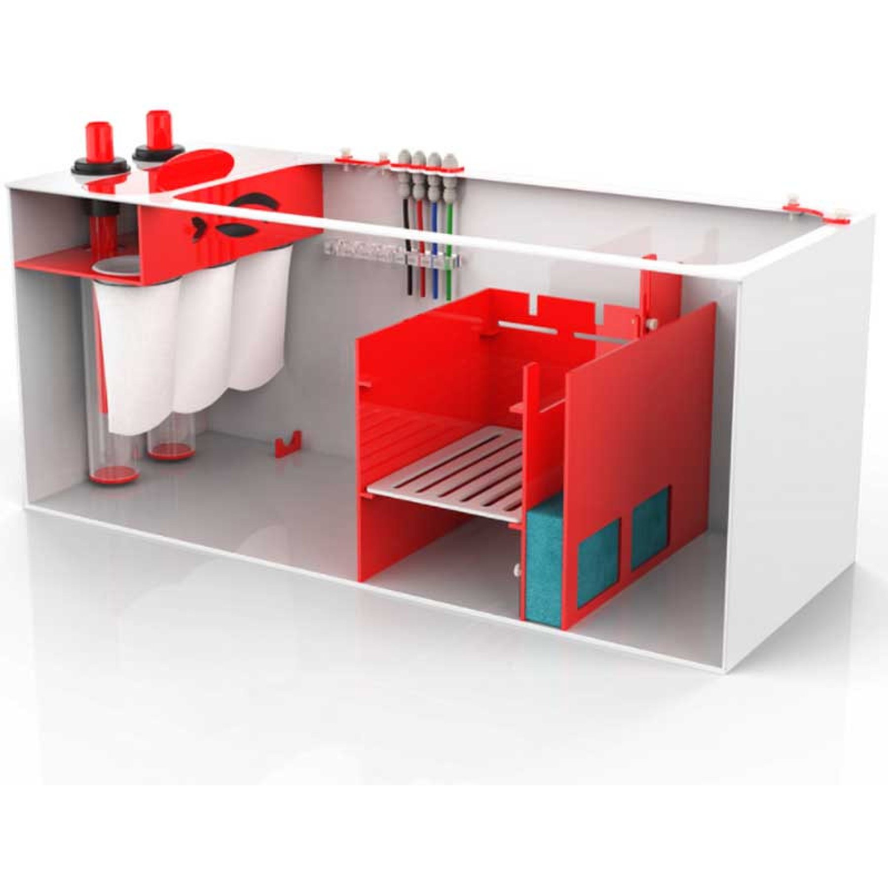 Pro Clear Aquatic Systems Redflex 4 In 1 Sump 400, Red & White, 45 x 14.5 x 16-in