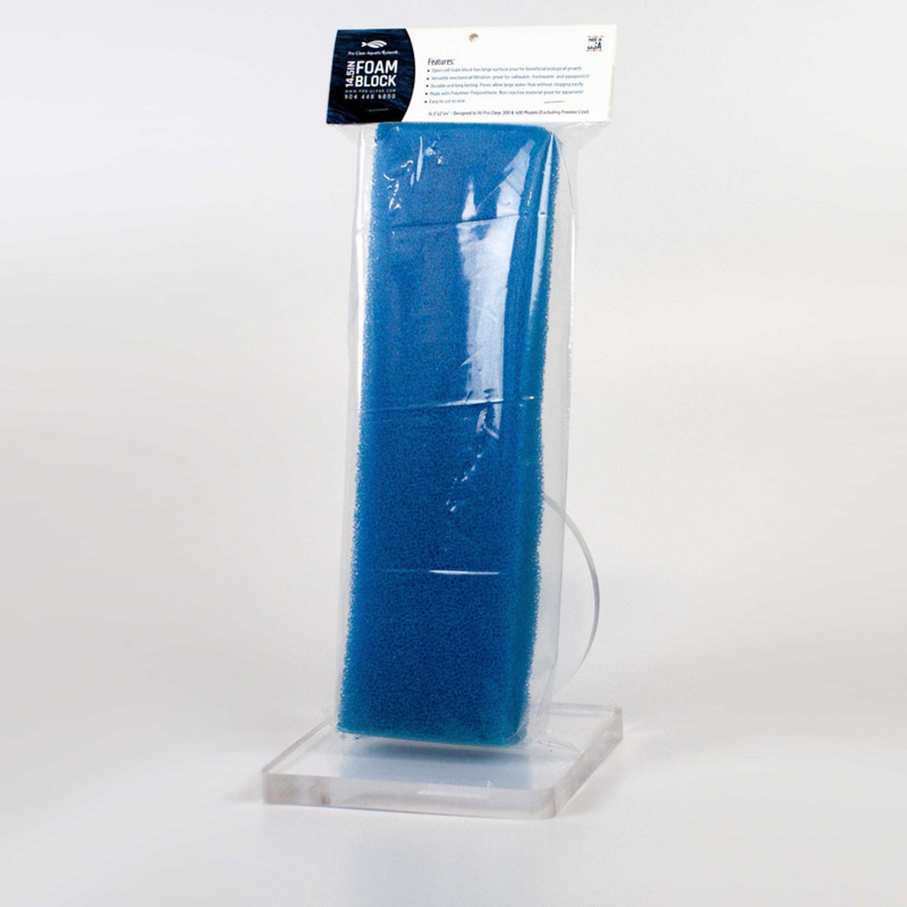 Pro Clear Aquatic Systems Foam Block, Blue, 14.5 x 2 x 4-in