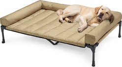 Veehoo Elevated Dog Bed with Bolster Mat, Beige, X-Large