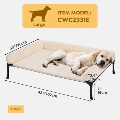 Show full view: Veehoo Elevated Dog Bed with Cozy Pillow, Black, Large slide 2 of 8