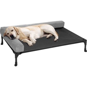 Veehoo L-shaped Bolster Dog Bed, Black, Large