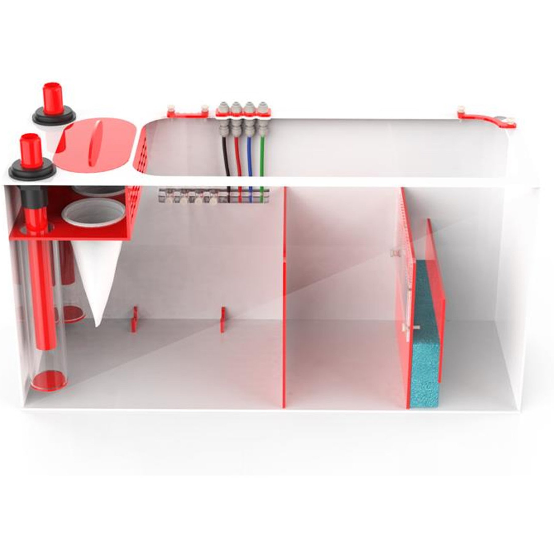 Pro Clear Aquatic Systems Redflex Reef Sump 200, Red & White, 32 x 12 x 16-in