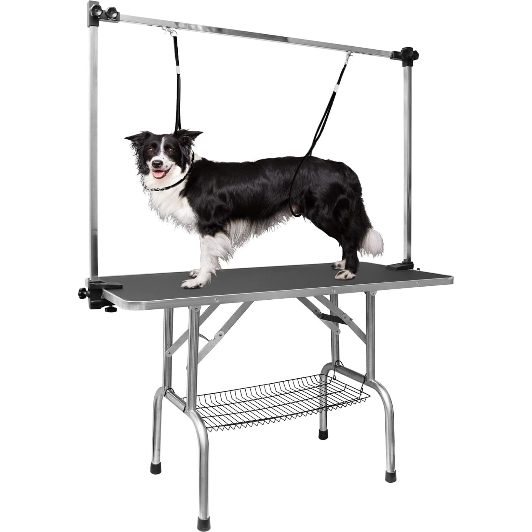 LovMor Foldable Retractable Bath Dog & Cat Grooming Table, Black, 42-in