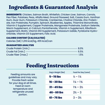 Show full view: Solid Gold Leaping Waters Chicken & Salmon Recipe with Vegetable Recipe Grain-Free Small & Medium Breed Canned Dog Food, 13.2-oz, case of 6 slide 8 of 10