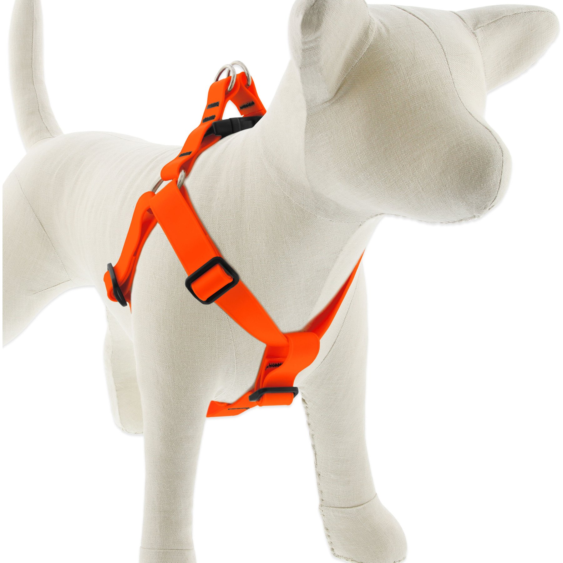 LupinePet Waterproof BioThane Step In Dog Harness, Neon Orange, Medium: 19 to 28-in chest, 1-in wide