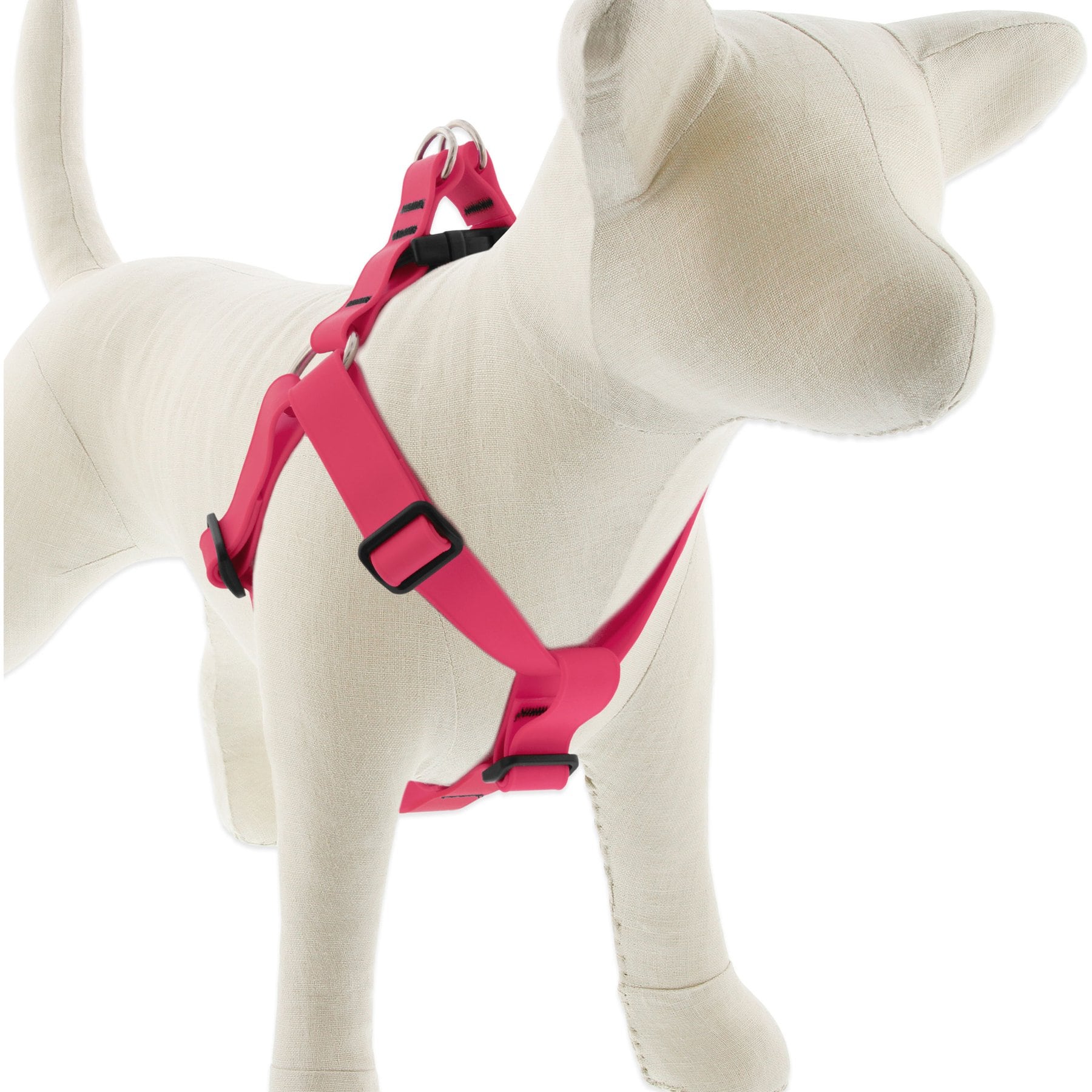 LupinePet Waterproof BioThane Step In Dog Harness, Neon Pink, Medium: 19 to 28-in chest, 1-in wide