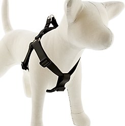 LupinePet Waterproof BioThane Step In Dog Harness, Jet Black, Large: 24 to 38-in chest, 1-in wide