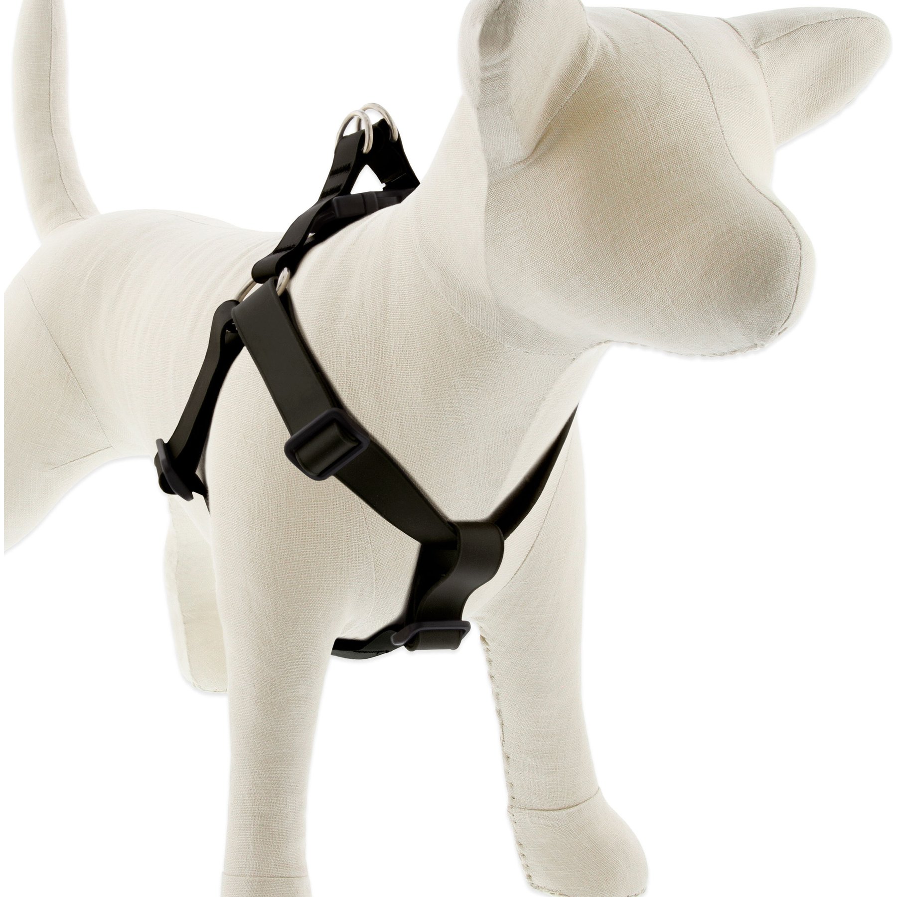 LupinePet Waterproof BioThane Step In Dog Harness, Jet Black, Large: 24 to 38-in chest, 1-in wide