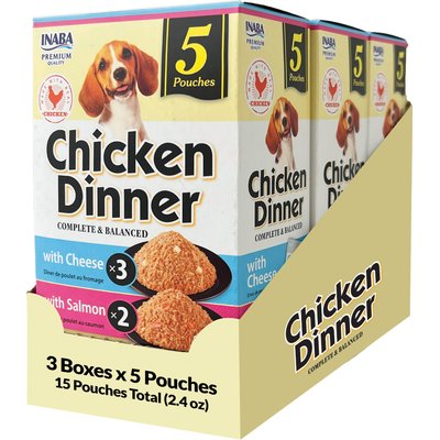 Inaba Inaba Chicken Dinner Cheese & Salmon Wet Dog Food, 2.4-oz pouch, case of 15