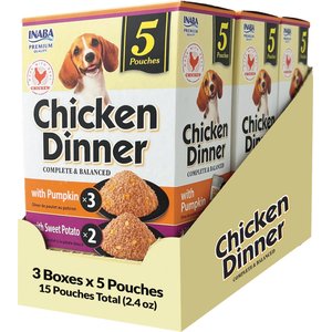 Inaba Chicken Dinner Pumpkin & Sweet Potato Wet Dog Food, 2.4-oz pouch, case of 15