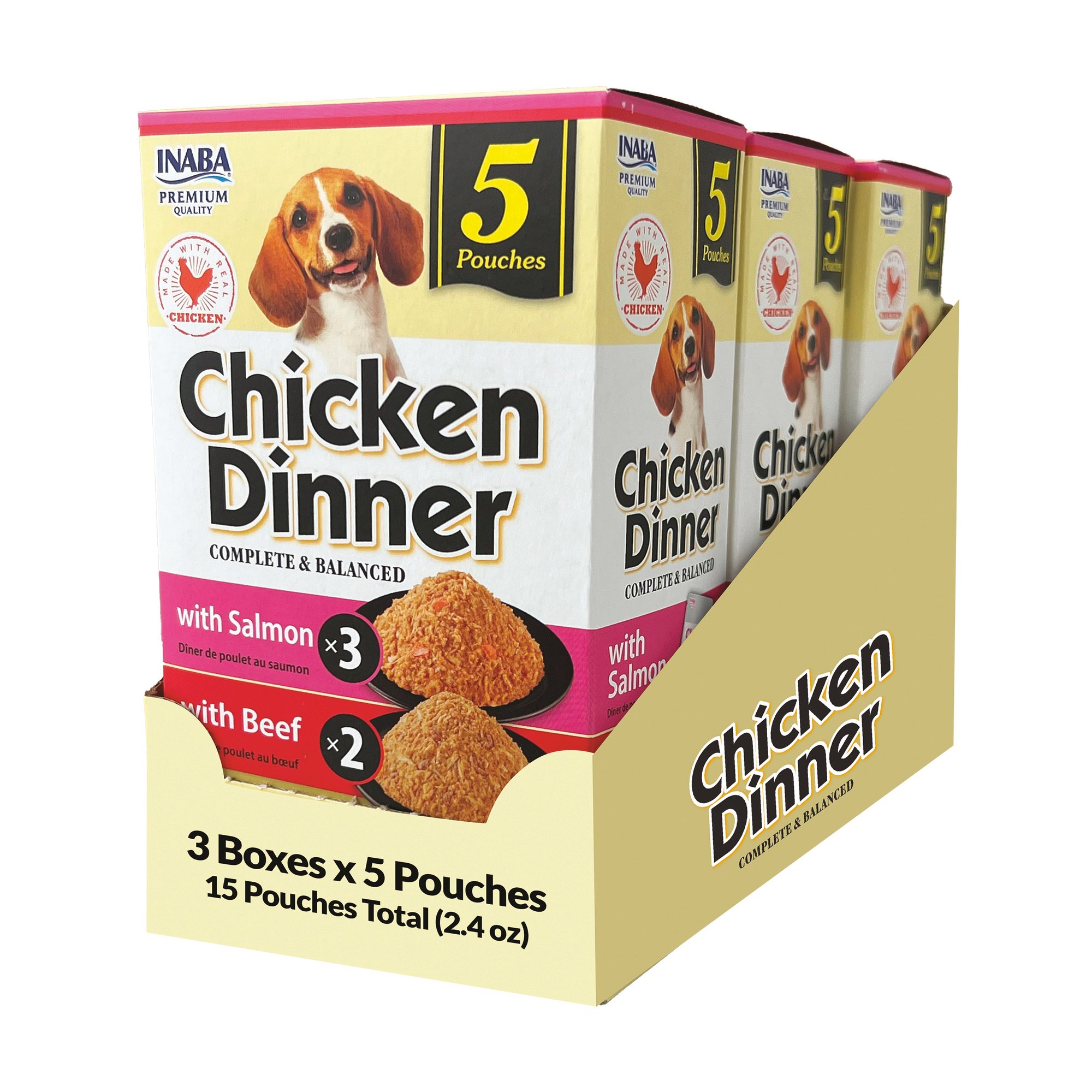 Product Reviews for INABA Chicken Dinner Salmon & Beef Wet Dog