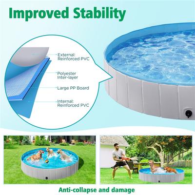Show full view: Yaheetech Foldable Pet Pool, Gray, XXXX-Large, 79-in slide 4 of 5