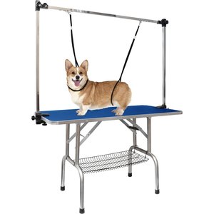 LovMor Foldable Retractable Bath Dog & Cat Grooming Table, Blue, 36-in