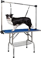 LovMor Foldable Retractable Bath Dog & Cat Grooming Table, Blue, 42-in