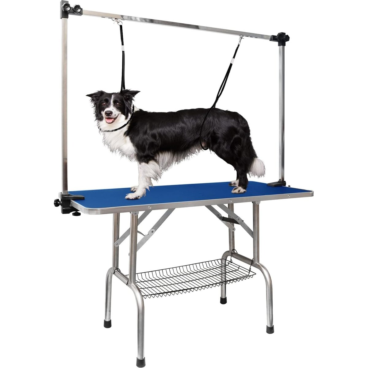 LovMor Foldable Retractable Bath Dog & Cat Grooming Table, Blue, 42-in