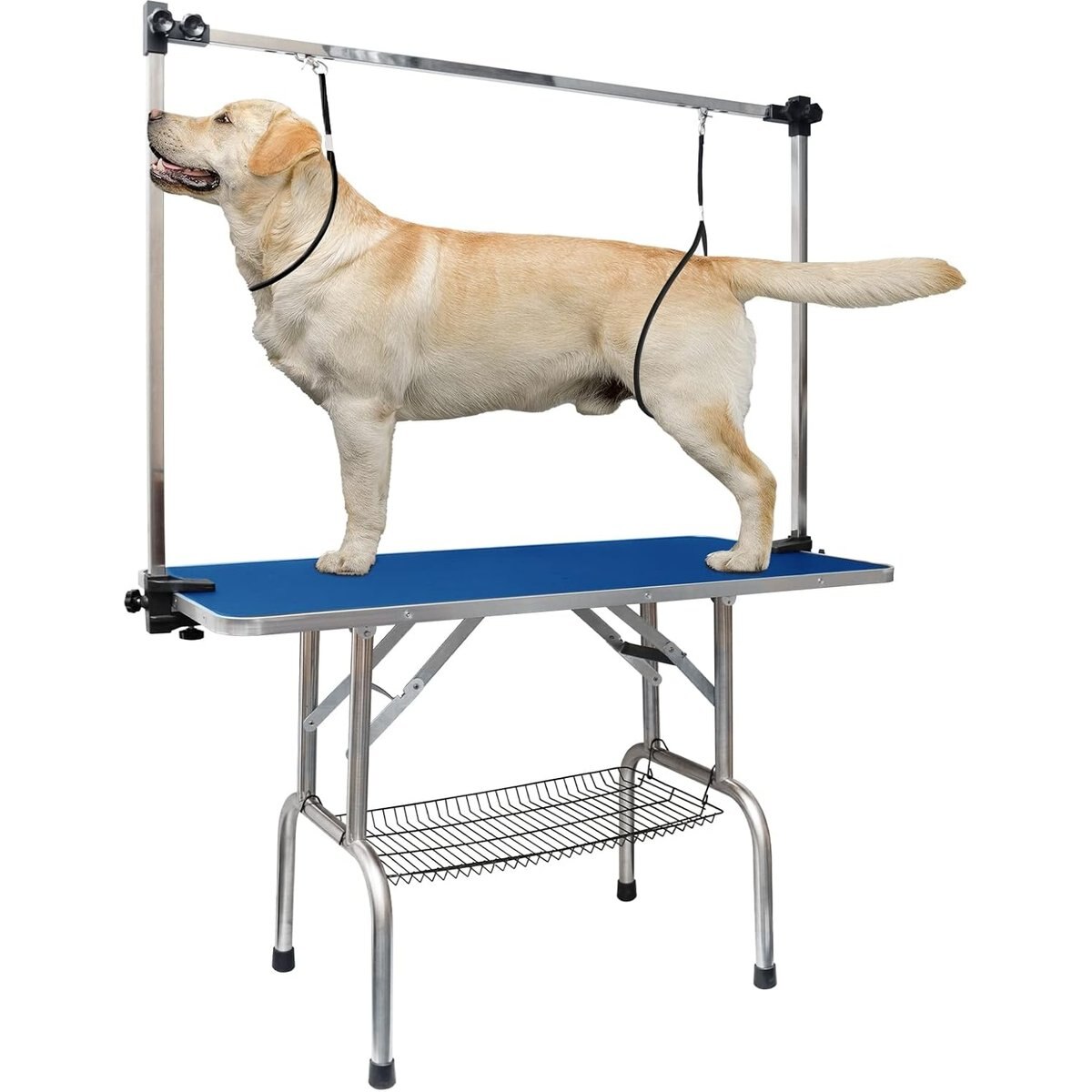 LovMor Foldable Retractable Bath Dog & Cat Grooming Table, Blue, 46-in