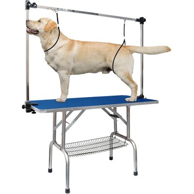 LovMor LovMor Foldable Retractable Bath Dog & Cat Grooming Table, Blue, 46-in