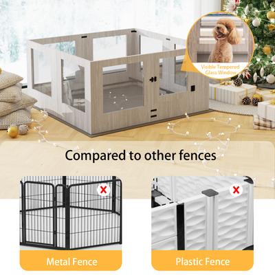Show full view: BingoPaw Tempered Glass Whelping Box Dog Pen, Large slide 7 of 10