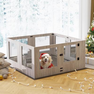 Show full view: BingoPaw Tempered Glass Whelping Box Dog Pen, Large slide 3 of 10