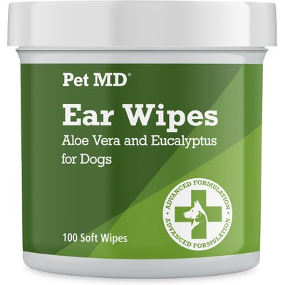PetMD Aloe & Eucalyptus Dog Ear Wipes, 100 count