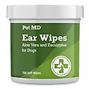 Pet MD Aloe Vera & Eucalyptus Dog Ear Wipes, 100 count