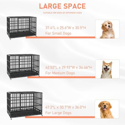 Show full view: LEMBERI Heavy Duty Dog Crate, 38 Inch slide 5 of 9
