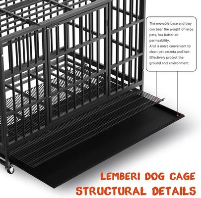 Show full view: LEMBERI Heavy Duty Dog Crate, 38 Inch slide 3 of 9