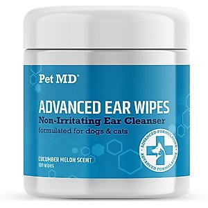 Pet MD Advanced Dog & Cat Ear Cleaner Wipes, 100 count