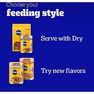 Pedigree Chopped Ground Dinner with Chicken & Beef Puppy Canned Wet Dog Food, 13.2-oz, case of 12