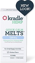 Kradle Chicken Flavored Quick Calm Melts Broad Spectrum Hemp Extract Calming Health Supplement for Small Dogs, 10 count slide 2 of 8
