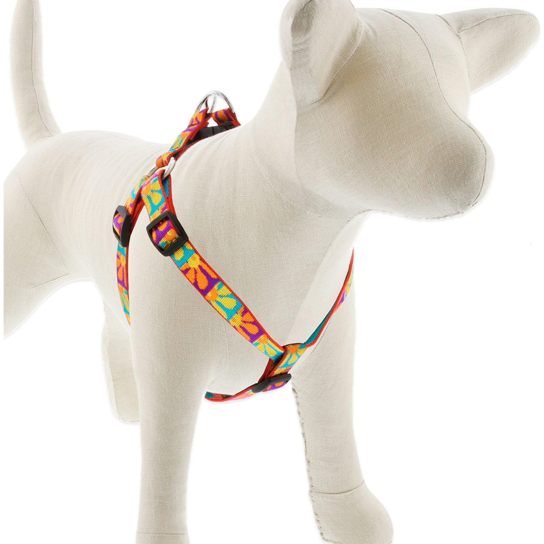 LupinePet Original Designs Crazy Daisy Step In Dog Harness, Medium/Large: 20 to 30-in chest, 3/4-in wide