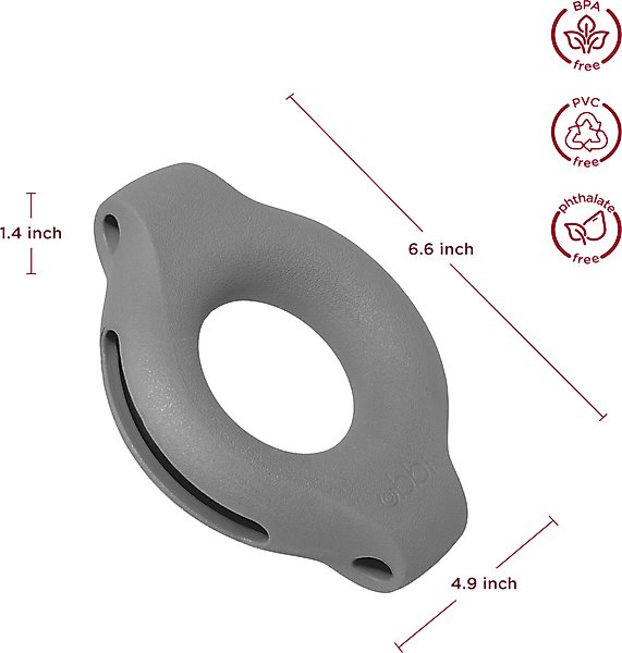 Show full view: Ubbi Kibbler Tough Dog Treat Dispenser Toy, Charcoal slide 2 of 6