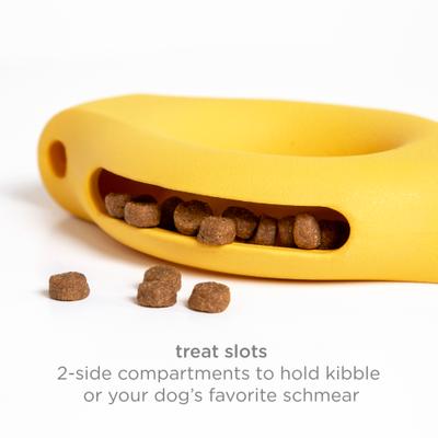 Show full view: Ubbi Kibbler Tough Dog Treat Dispenser Toy, Yellow slide 4 of 7