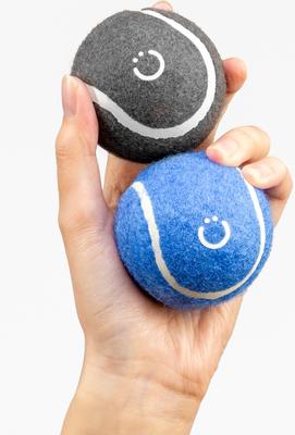 Show full view: Ubbi Tennis Ball Tough Dog Toy, 4 pack, Blue & Charcoal slide 2 of 4