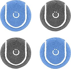 Ubbi Tennis Ball Tough Dog Toy, 4 pack, Blue & Charcoal