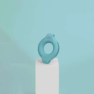 Show full view: Ubbi Karim Rashid Kibbler Treat Tough Dog Toy, Light Blue slide 5 of 6