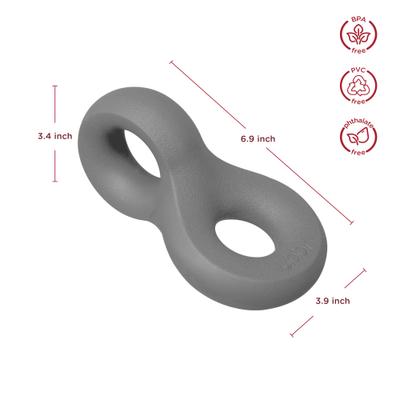 Show full view: Ubbi Chomp Tough Dog Chew Toy, Charcoal slide 2 of 8