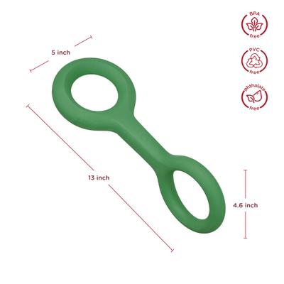 Show full view: Ubbi Tuggle Tough Dog Tug Toy, Green slide 3 of 8