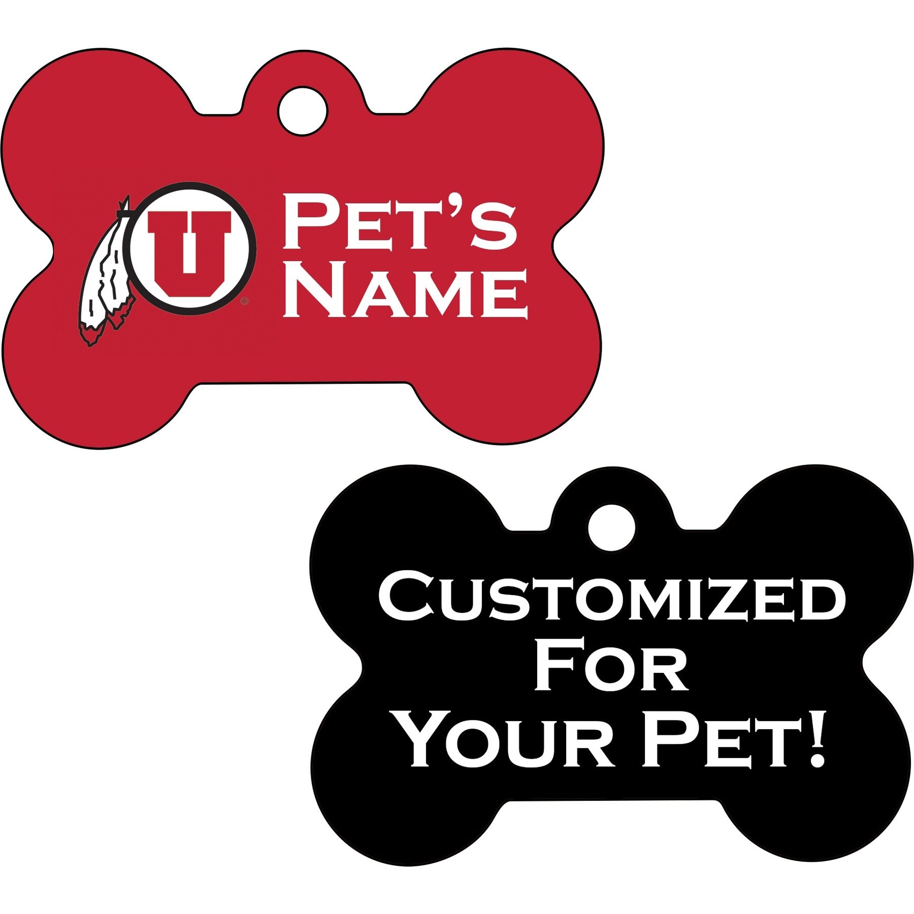 ShopInstaPets NCAA Personalized Dog Tag, Utah Utes