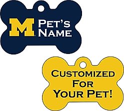 ShopInstaPets NCAA Personalized Dog Tag, Michigan Wolverines