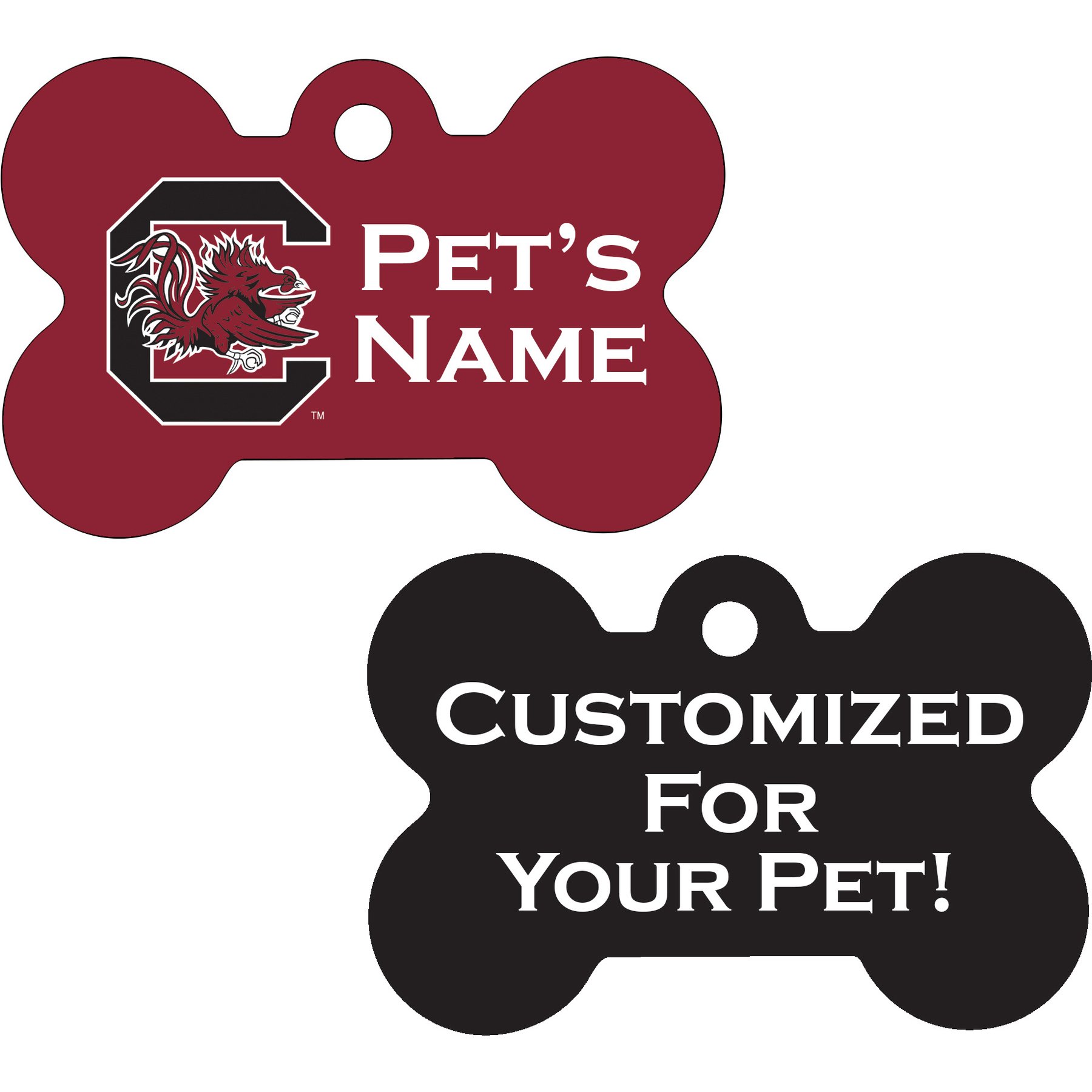ShopInstaPets NCAA Personalized Dog Tag, South Carolina Gamecocks