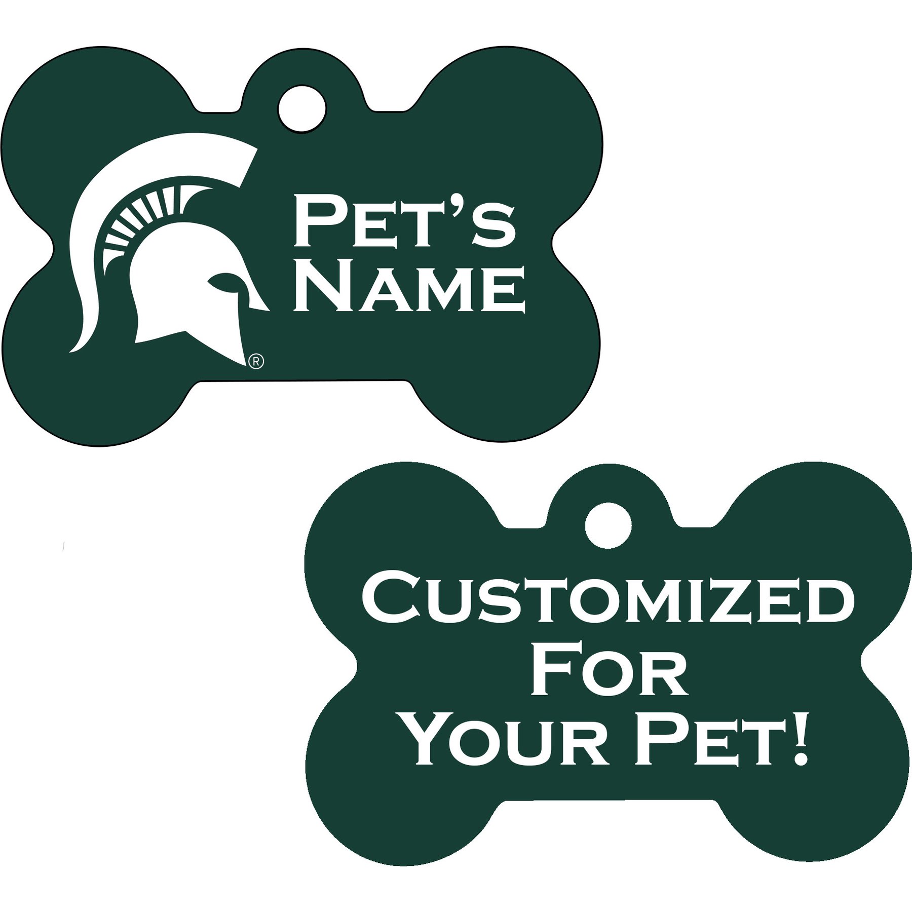 ShopInstaPets NCAA Personalized Dog Tag, Michigan State Spartans