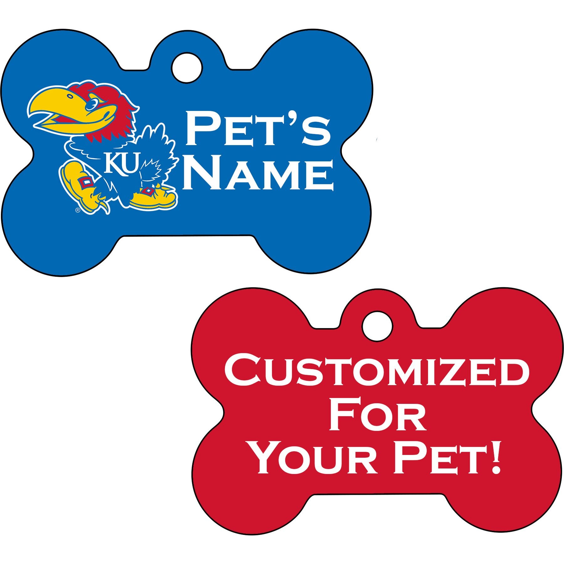 ShopInstaPets NCAA Personalized Dog Tag, Kansas Jayhawks