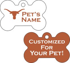 ShopInstaPets NCAA Personalized Dog Tag, Texas Longhorns