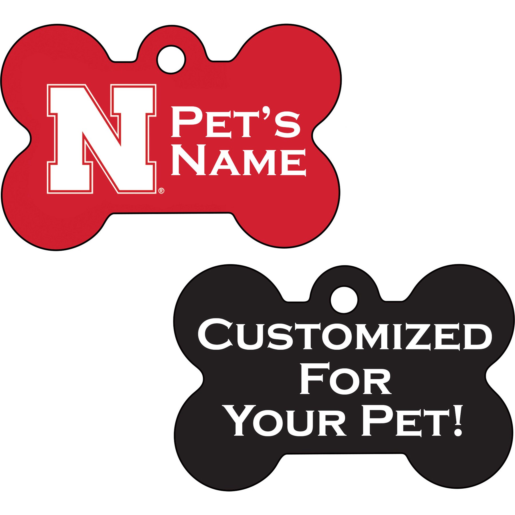 ShopInstaPets NCAA Personalized Dog Tag, Nebraska Huskers