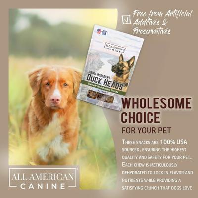 Show full view: All American Canine Duck Heads Dehydrated Dog Treats, 5 count slide 7 of 9